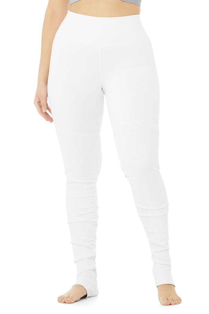 Alo Yoga High-Waist Goddess Women's Leggings White | 26SKNYGCR