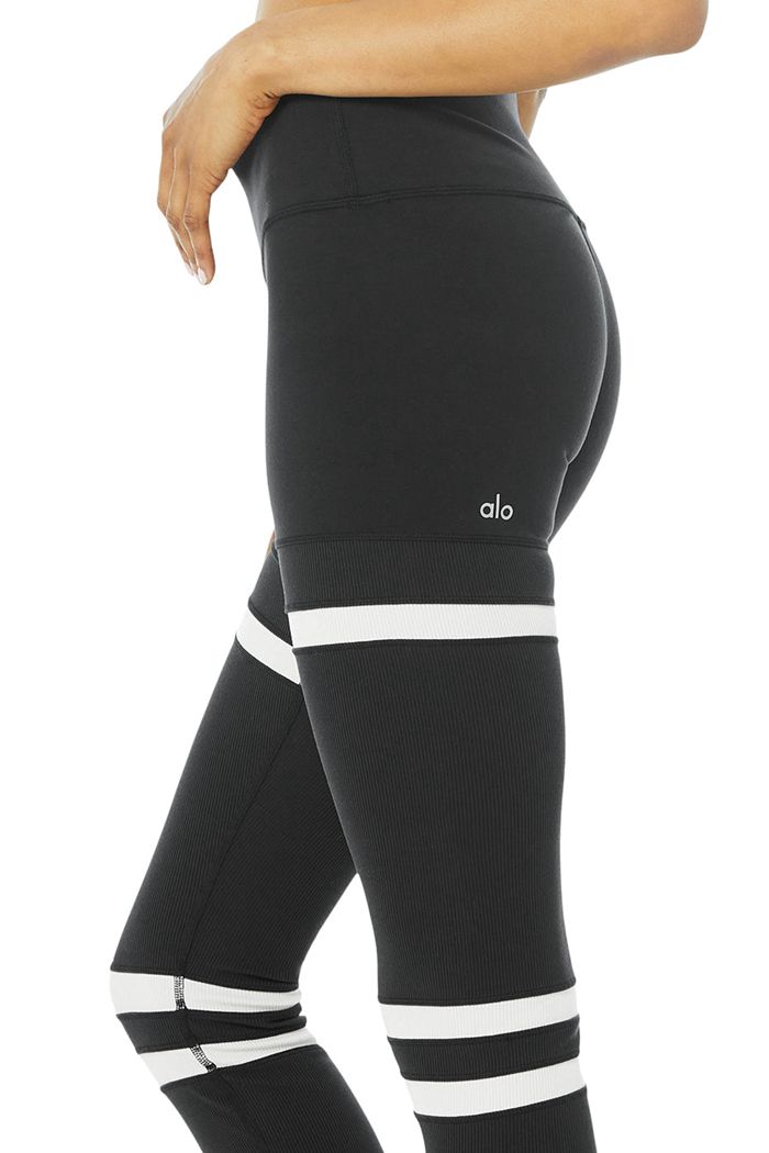 Alo Yoga High-Waist Legit Women's Leggings Black Beige | 40BWMLCFO