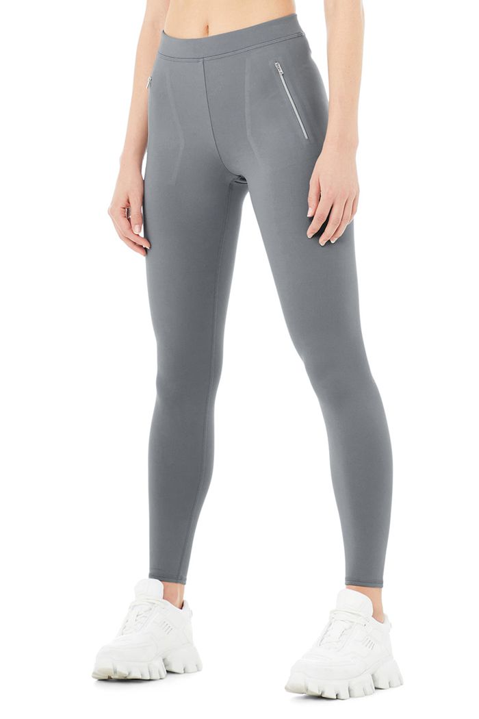 Alo Yoga High-Waist Thrill Seeker Women's Leggings Grey | 97HRNLWAP