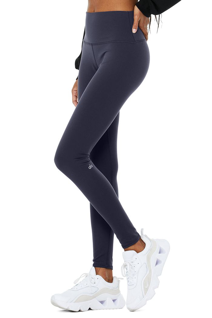 Alo Yoga High-Waist Winter Warmth Plush Women's Leggings Black | 42NFKDBTC