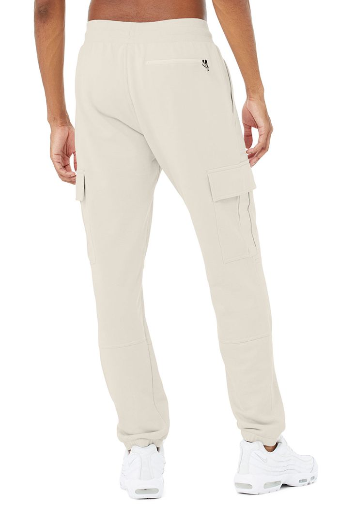 Alo Yoga Highline Cargo Sweat Men's Pants Beige | 20LKTZWIH