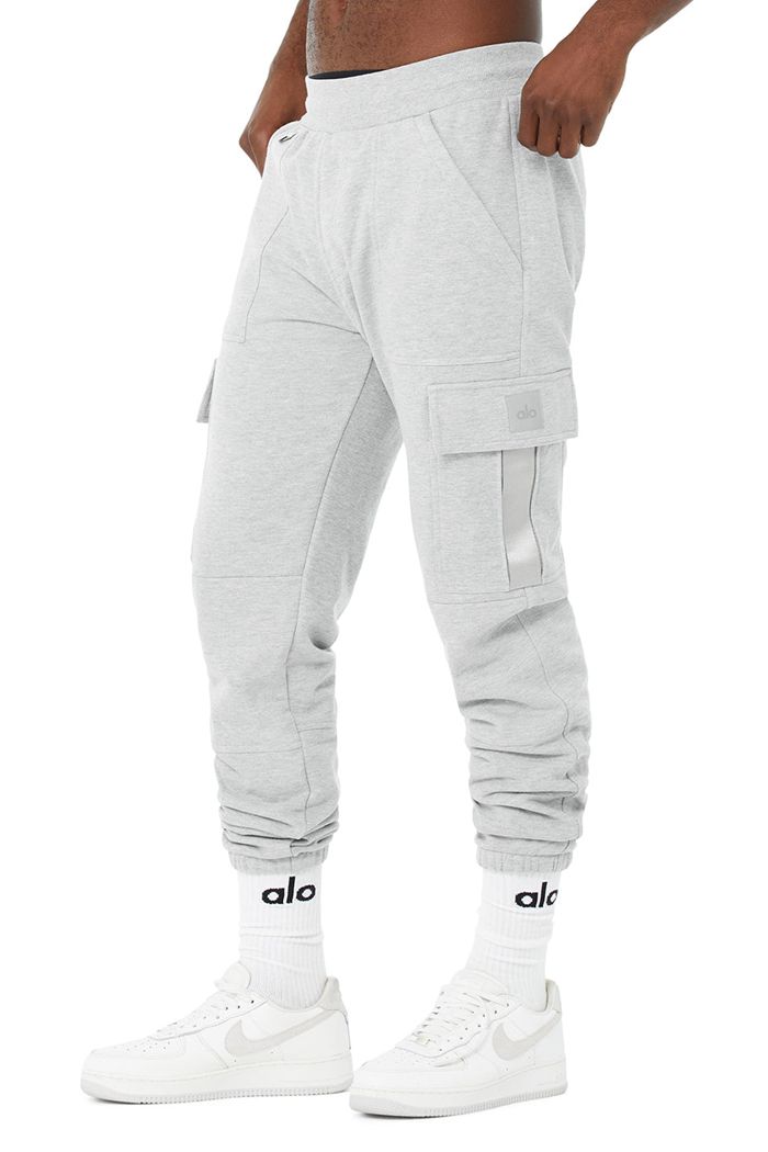 Alo Yoga Highline Cargo Sweat Men's Pants Grey | 34USFBHNR