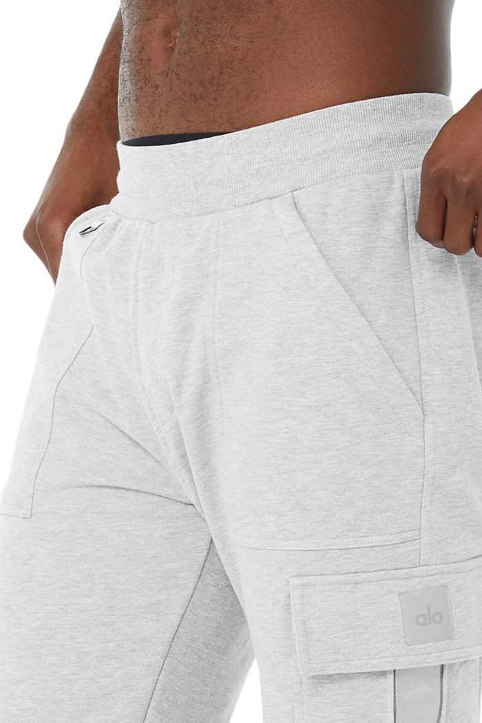 Alo Yoga Highline Cargo Sweat Men's Pants Grey | 34USFBHNR