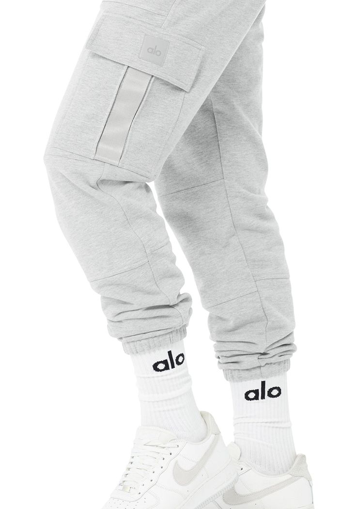 Alo Yoga Highline Cargo Sweat Men's Pants Grey | 34USFBHNR