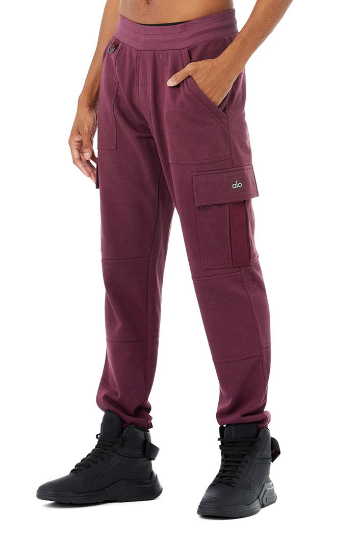 Alo Yoga Highline Cargo Sweat Men's Pants Red | 36MLAYSOQ