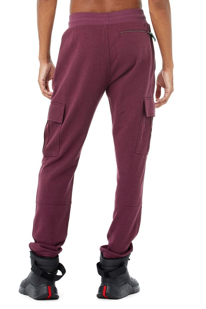 Alo Yoga Highline Cargo Sweat Men's Pants Red | 36MLAYSOQ