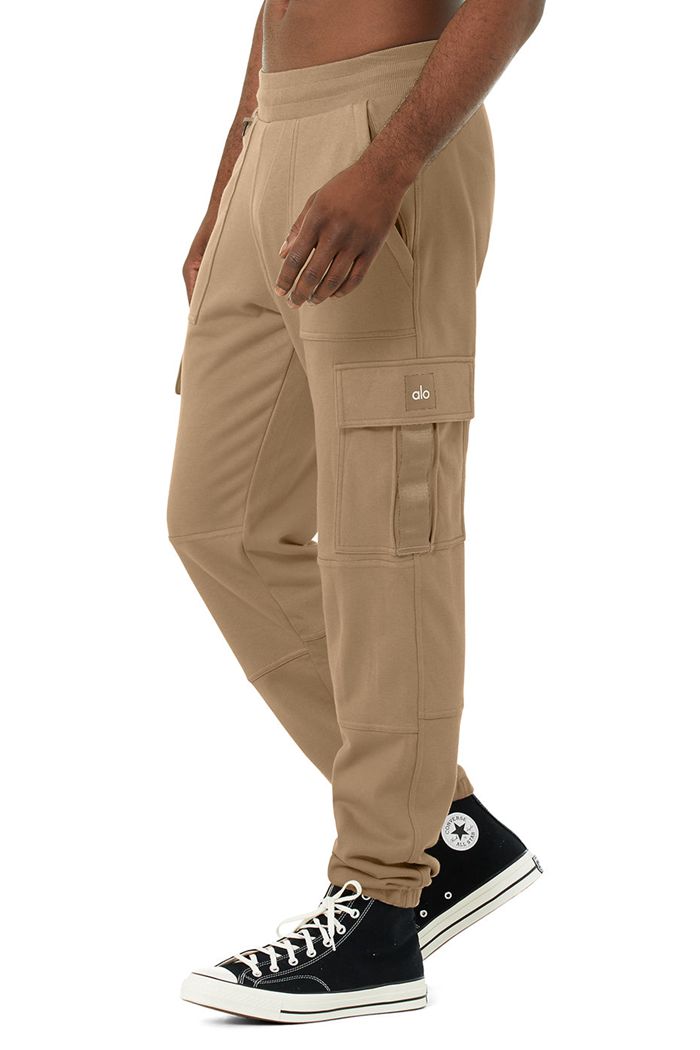 Alo Yoga Highline Cargo Sweat Men's Pants Brown | 68UOAGPWB