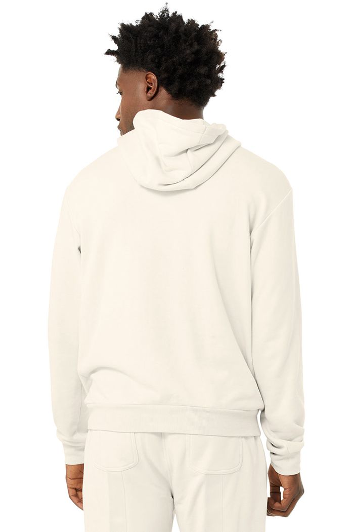 Alo Yoga Highline Men's Hoodie Beige | 09BPXVGJW