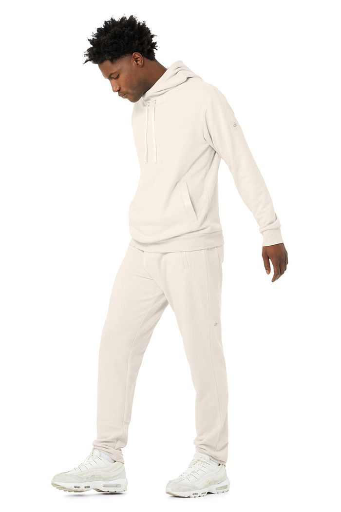 Alo Yoga Highline Men's Hoodie Beige | 09BPXVGJW