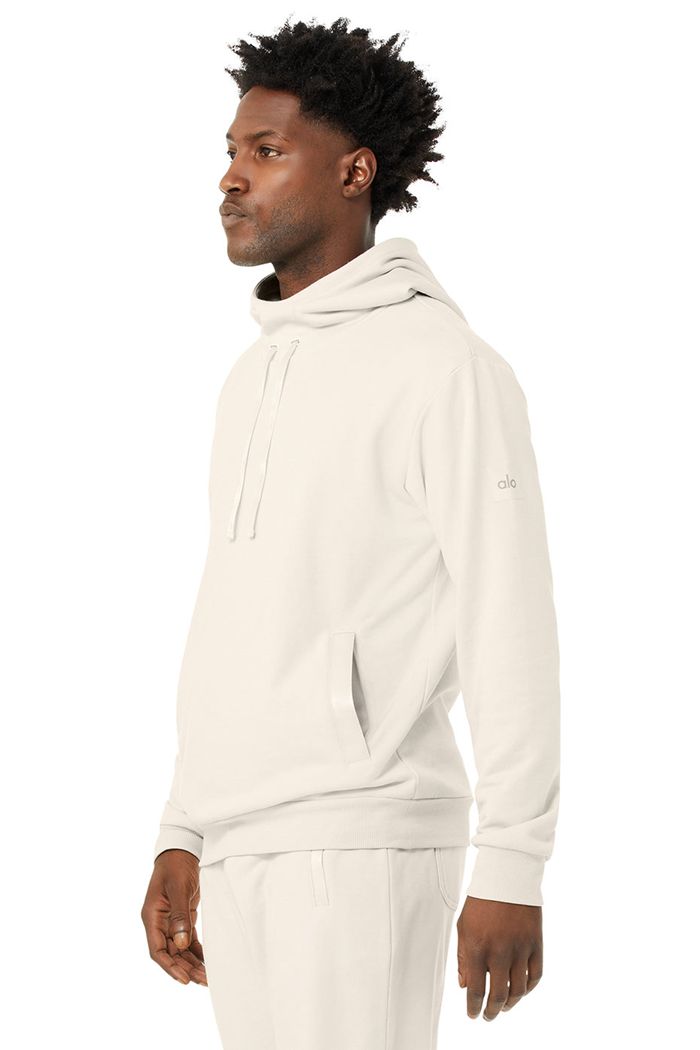 Alo Yoga Highline Men\'s Hoodie Beige | 09BPXVGJW