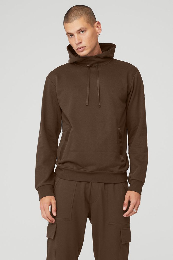 Alo Yoga Highline Men\'s Hoodie Black | 36JVNPYKU