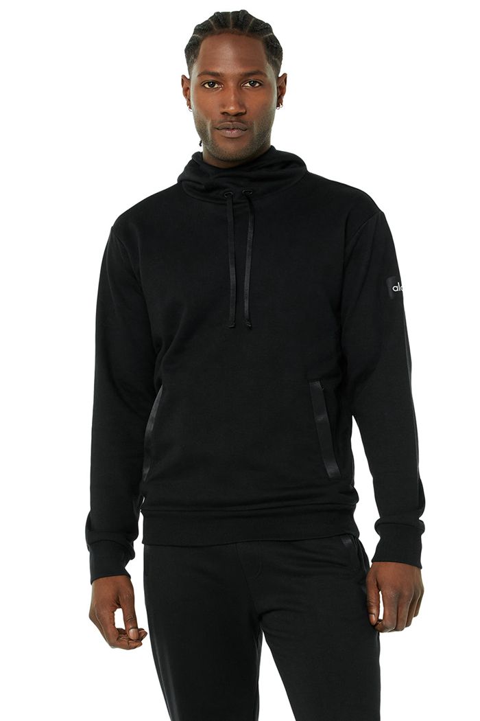 Alo Yoga Highline Men\'s Hoodie Black | 81XJCYODF