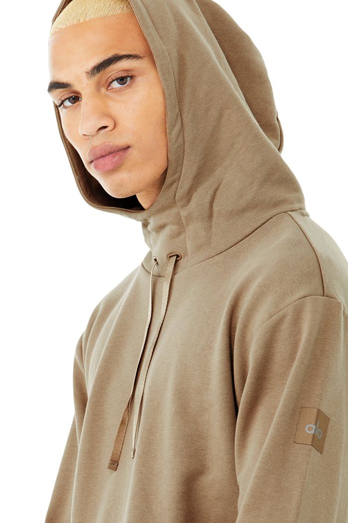 Alo Yoga Highline Men's Hoodie Brown | 54UOYXGLR