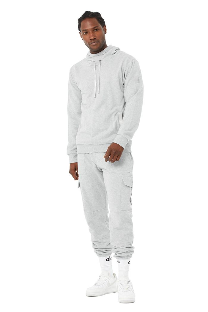 Alo Yoga Highline Men's Hoodie Grey | 65KIMWRVZ