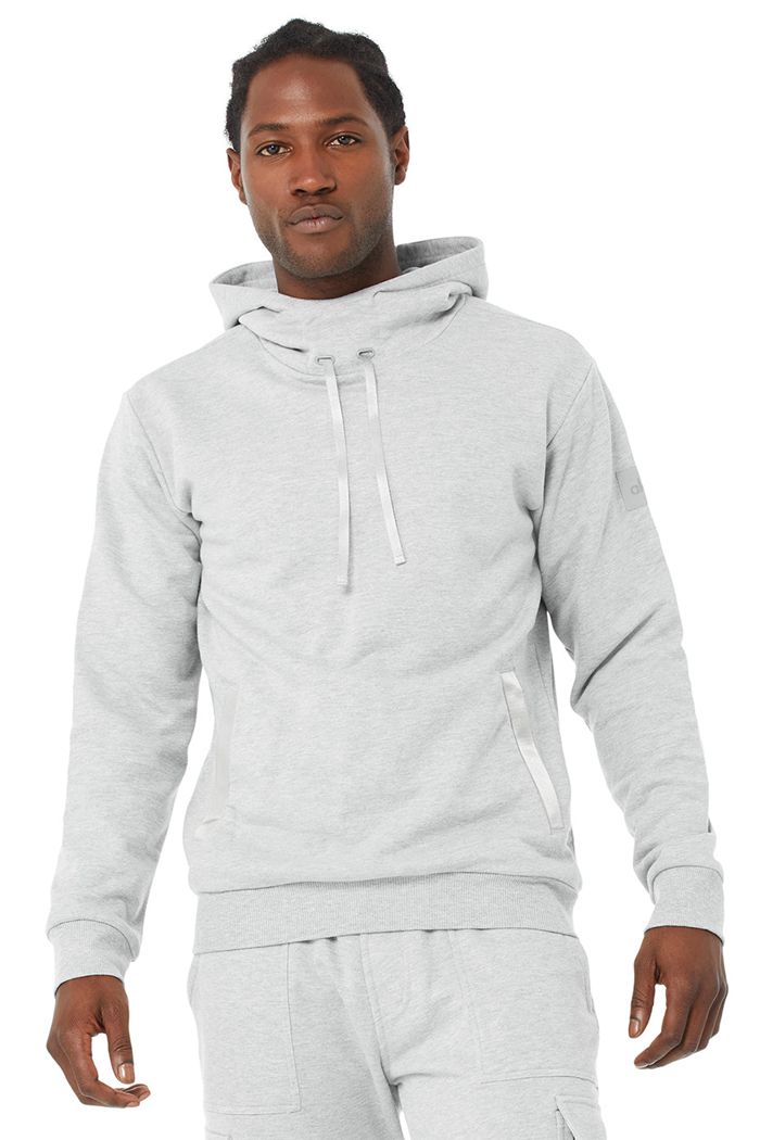 Alo Yoga Highline Men\'s Hoodie Grey | 65KIMWRVZ