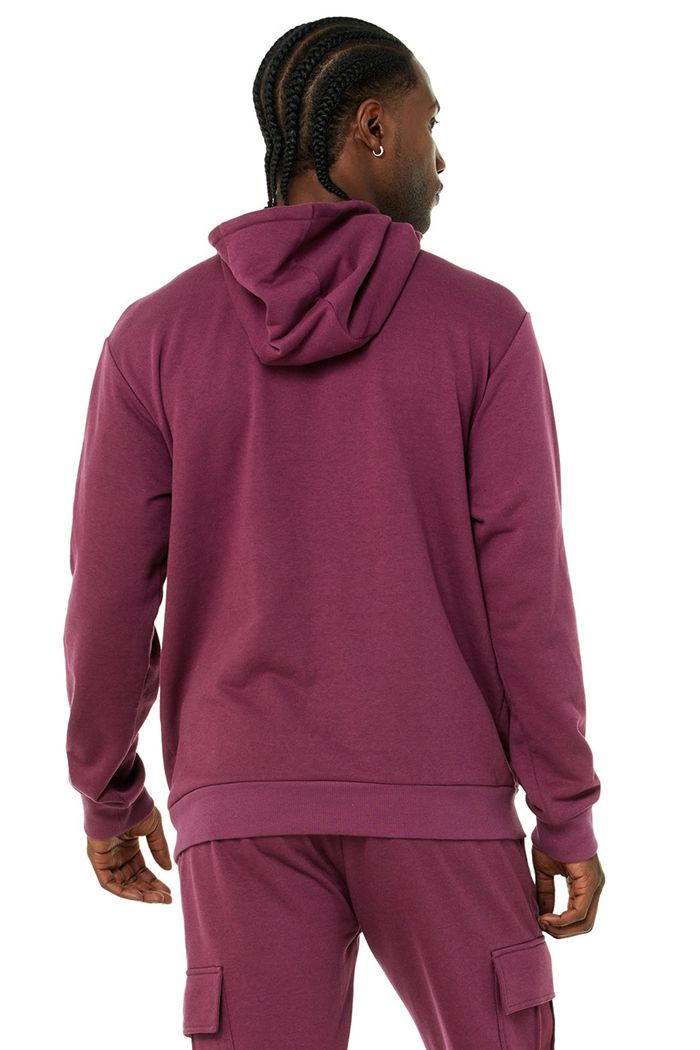 Alo Yoga Highline Men's Hoodie Red | 23AVIJLTB