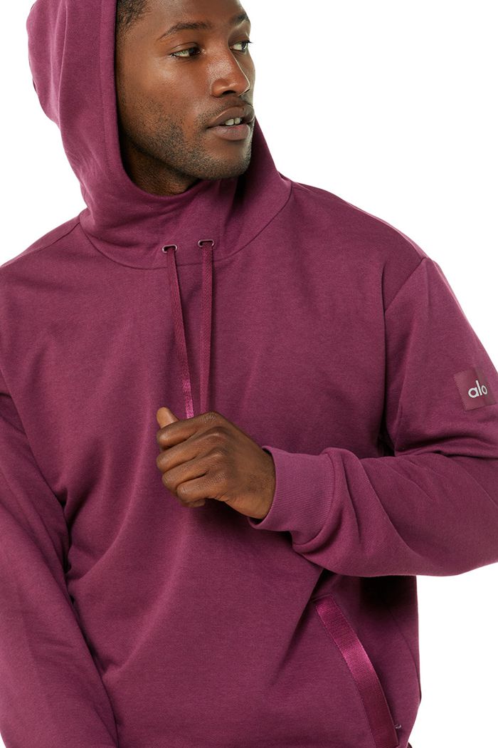 Alo Yoga Highline Men's Hoodie Red | 23AVIJLTB