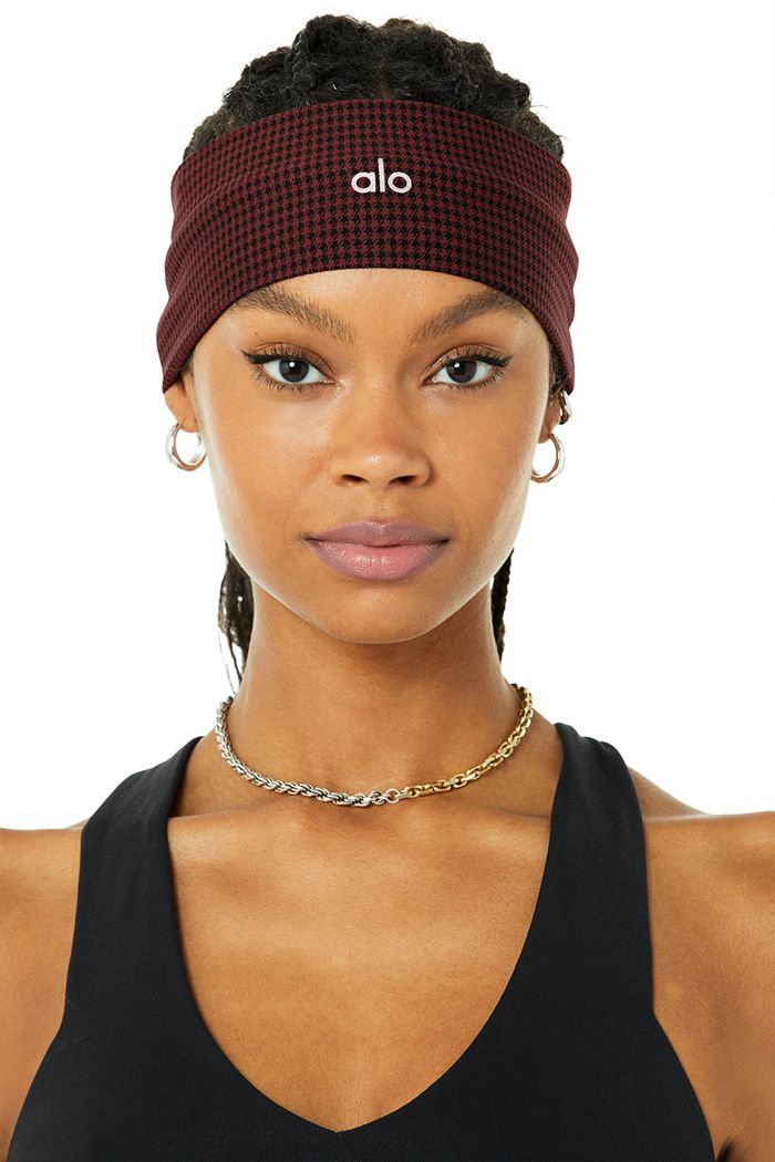 Alo Yoga Houndstooth Women's Headband Black | 03XZRIJSE