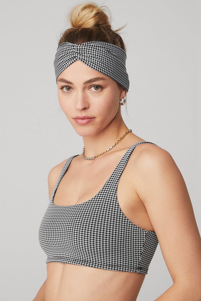 Alo Yoga Houndstooth Women's Headband White | 73TNVSUHA