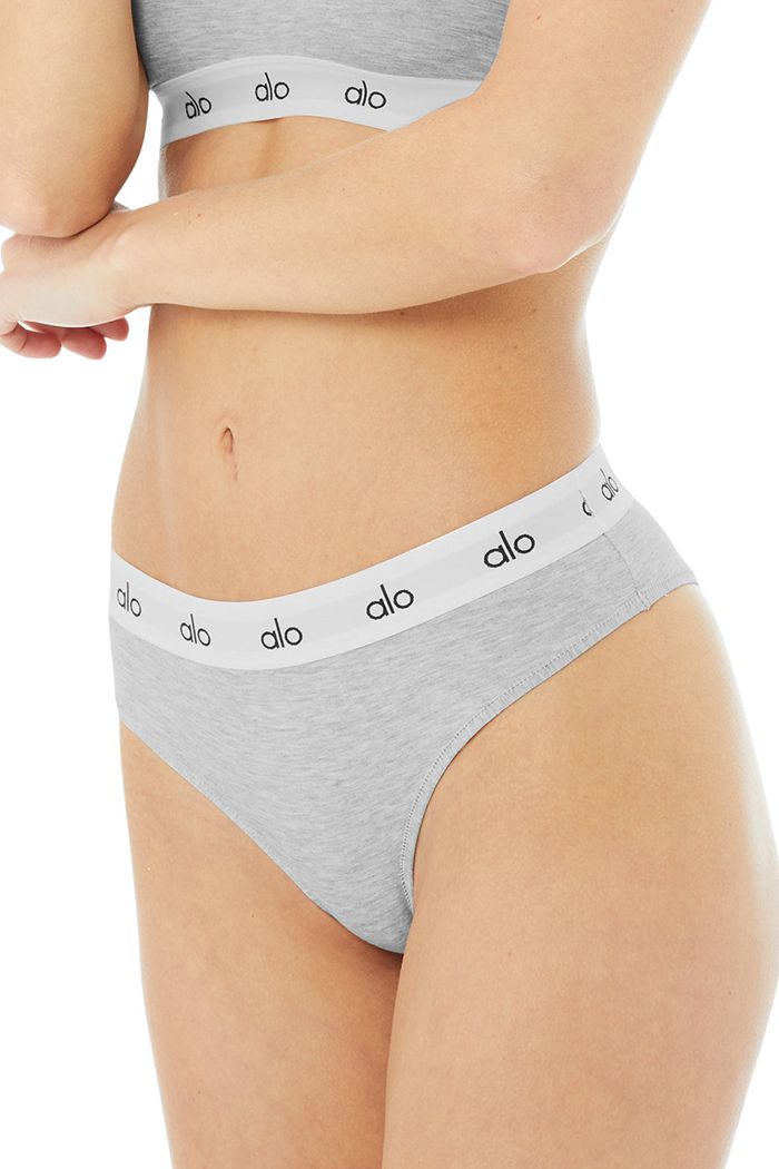 Alo Yoga Icon Cheeky Women's Underwear Grey | 51LCZSPJF