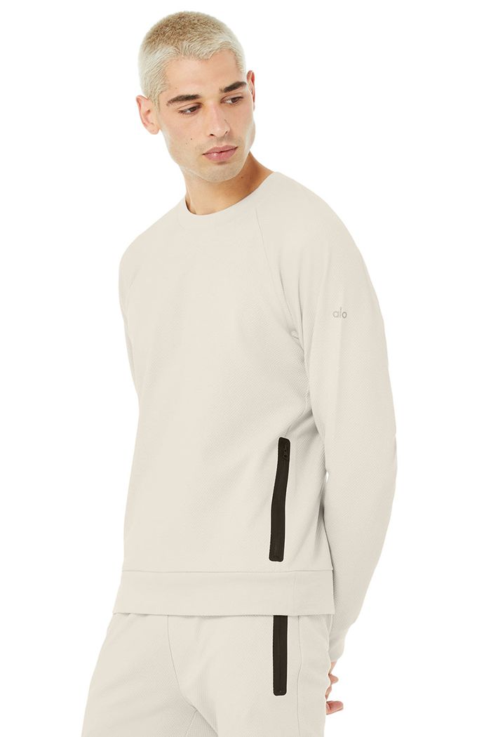 Alo Yoga Impel Sweatshirt Men's Long Sleeve Beige | 71QWBXOAT