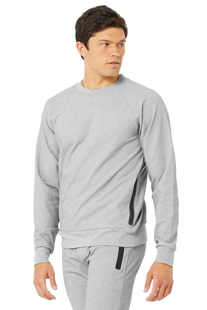 Alo Yoga Impel Sweatshirt Men's Long Sleeve Grey | 73YEKHNRA