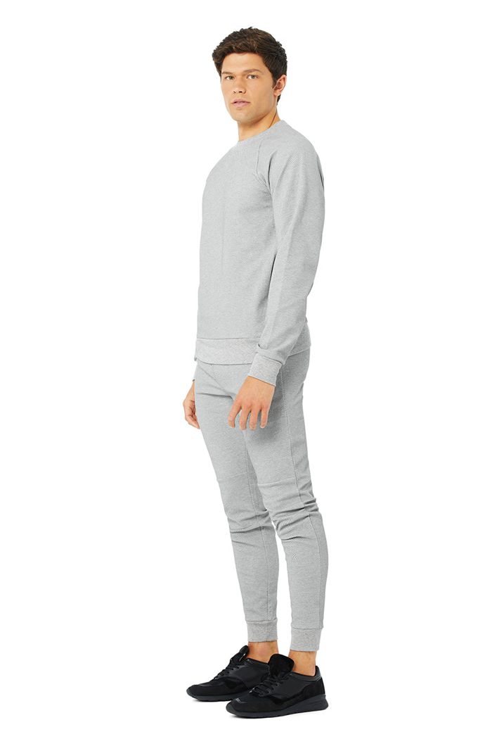 Alo Yoga Impel Sweatshirt Men's Long Sleeve Grey | 73YEKHNRA