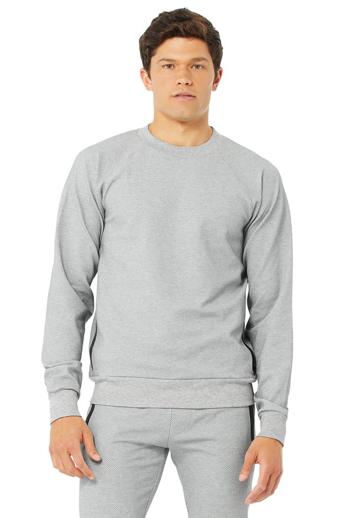 Alo Yoga Impel Sweatshirt Men\'s Long Sleeve Grey | 73YEKHNRA