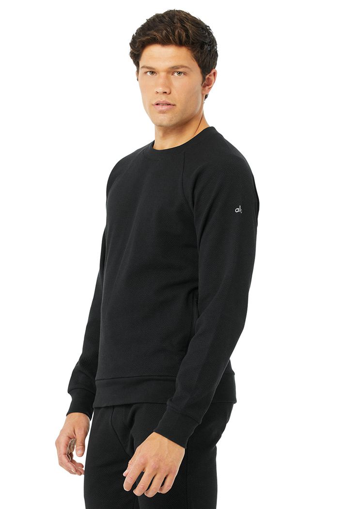 Alo Yoga Impel Sweatshirt Men's Long Sleeve Black | 98QHLNZIS