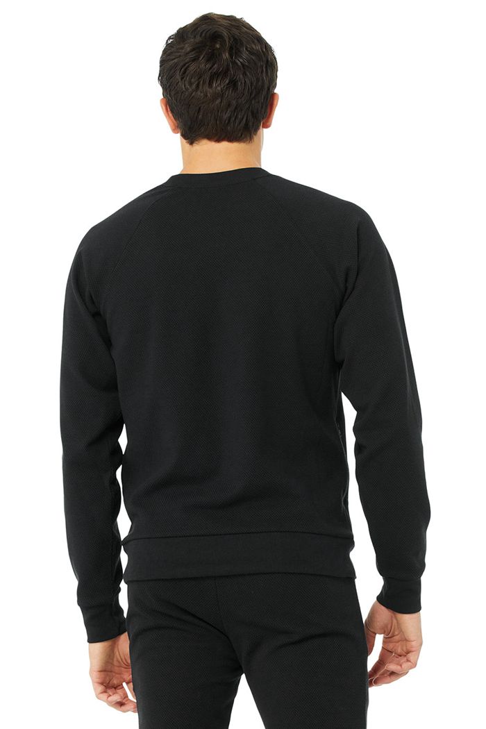 Alo Yoga Impel Sweatshirt Men's Long Sleeve Black | 98QHLNZIS