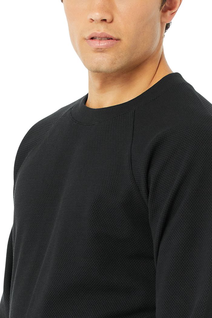 Alo Yoga Impel Sweatshirt Men's Long Sleeve Black | 98QHLNZIS