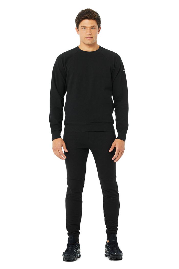 Alo Yoga Impel Sweatshirt Men's Long Sleeve Black | 98QHLNZIS