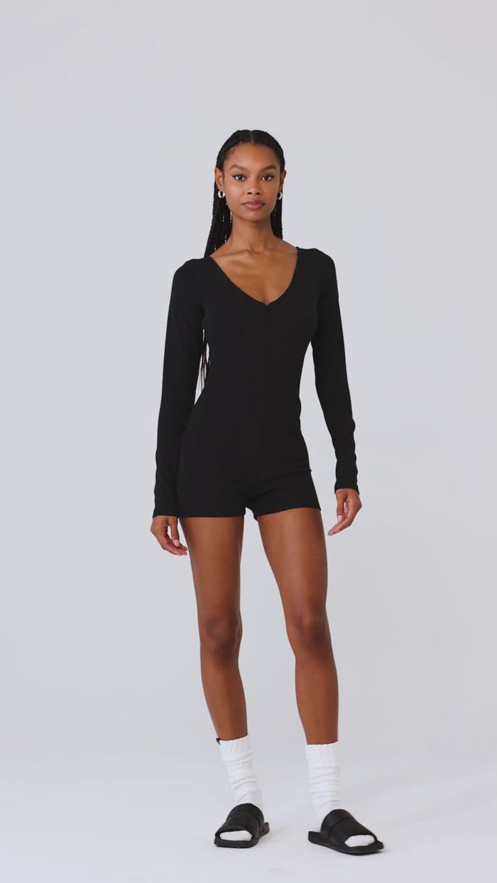 Alo Yoga Keep It Sleek Ribbed Onesie Women's Bodysuit Black | 28WOYKTNF