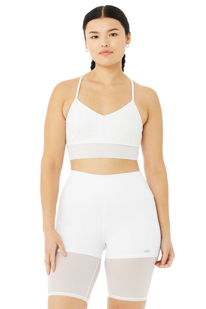 Alo Yoga Lavish Women's Bras White | 71ZLYWGPR