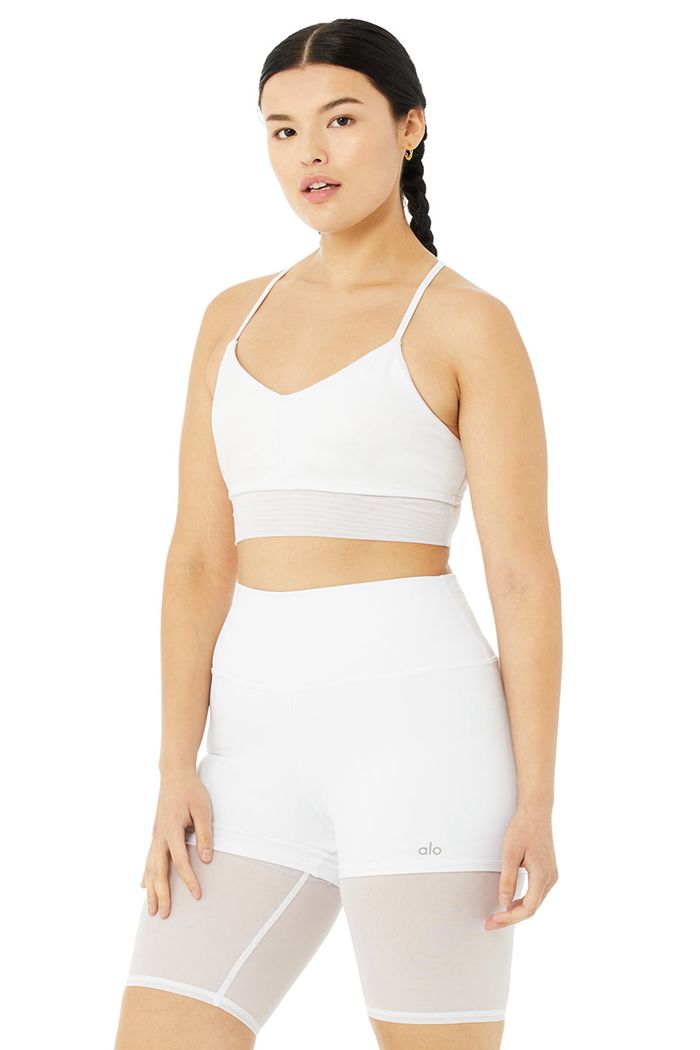 Alo Yoga Lavish Women's Bras White | 71ZLYWGPR