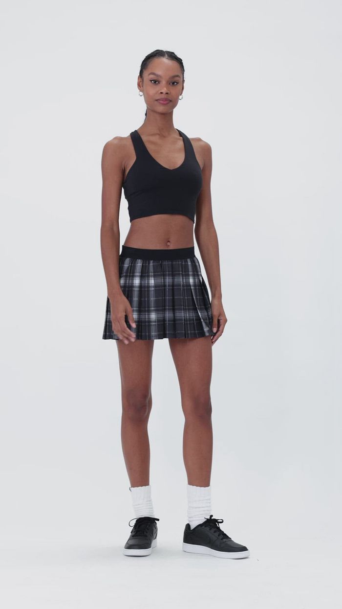 Alo Yoga Legacy Plaid Varsity Tennis Women's Skirts Black | 12PDRLZAH