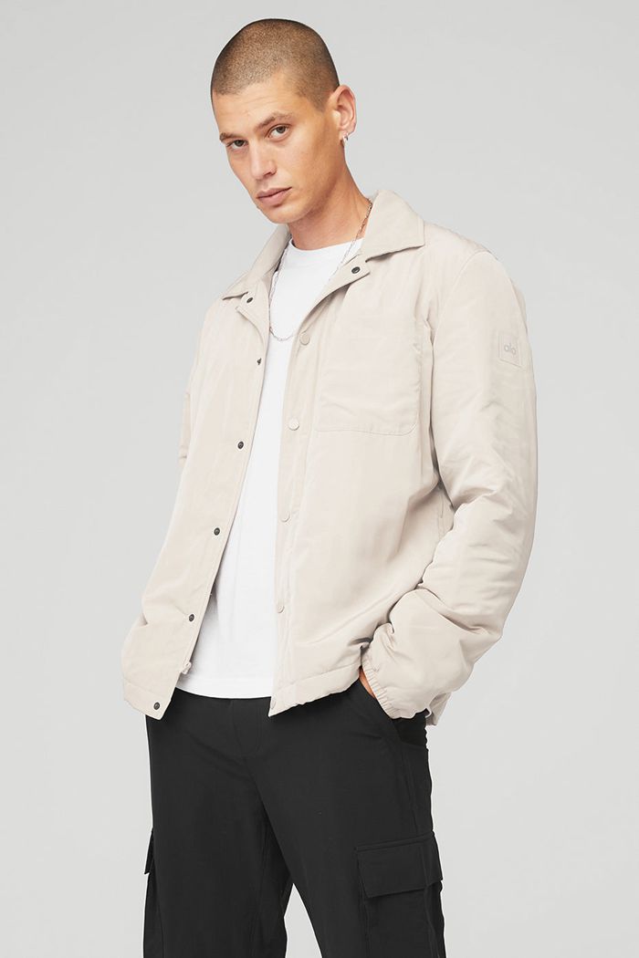 Alo Yoga Legend Men's Jackets Beige | 64HEOQVPM