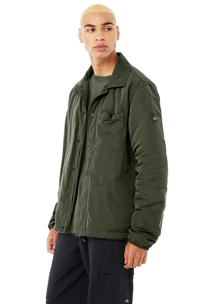 Alo Yoga Legend Men's Jackets Dark Green | 26LNIFZCH