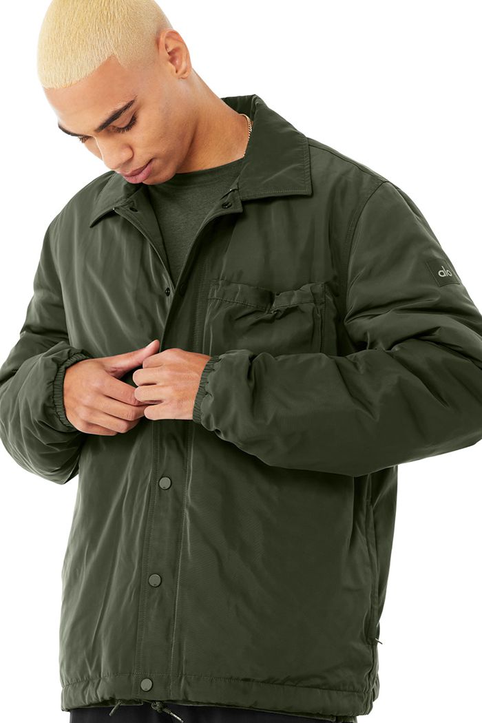 Alo Yoga Legend Men's Jackets Dark Green | 26LNIFZCH