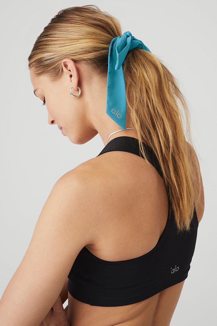 Alo Yoga Love Knots Tie Women's Scrunchie Blue | 25SZUQJRG