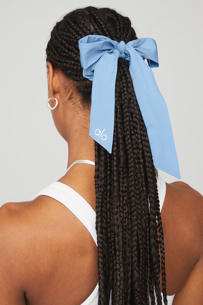 Alo Yoga Love Knots Tie Women's Scrunchie Blue | 47EWRJOUV