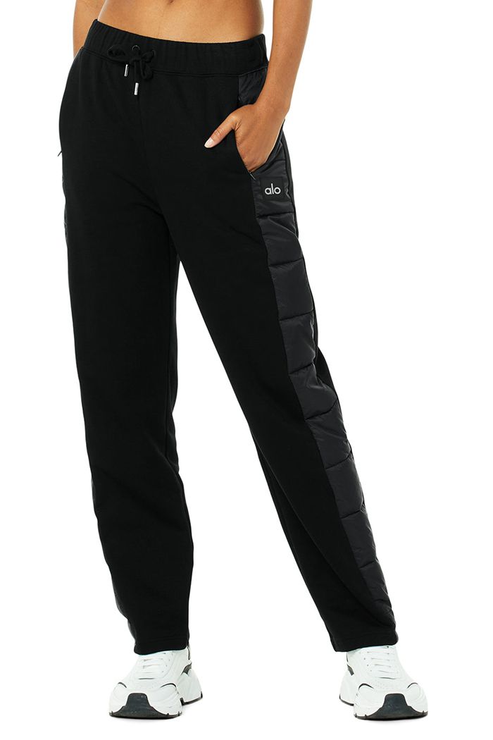 Alo Yoga Mash Up Sweat Women\'s Pants Black | 25MWXFHNC