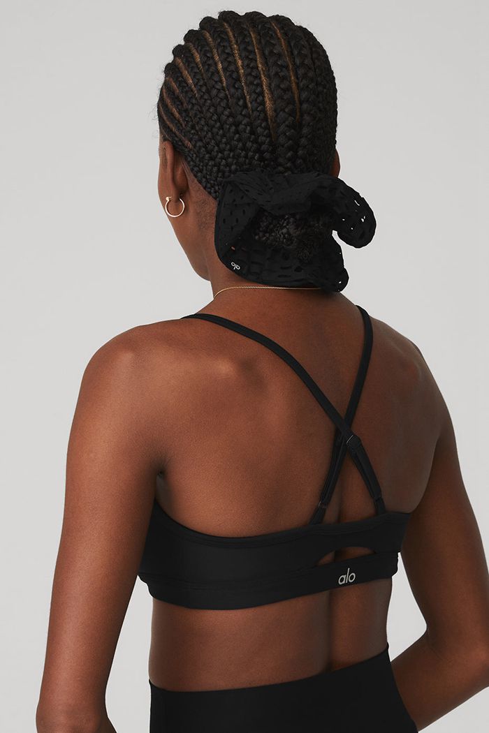 Alo Yoga Mesh Haute Summer Women's Scrunchie Black | 61VOGYBWX