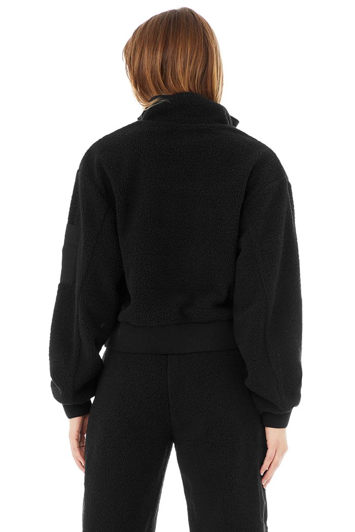 Alo Yoga Micro Sherpa Solstice Women's Jackets Black | 91HKBMJQZ