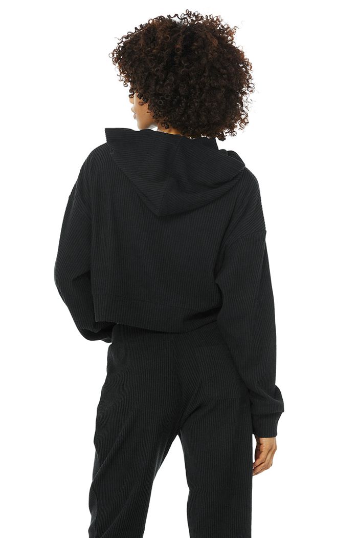 Alo Yoga Muse Women's Hoodie Black | 93YRGVWCE