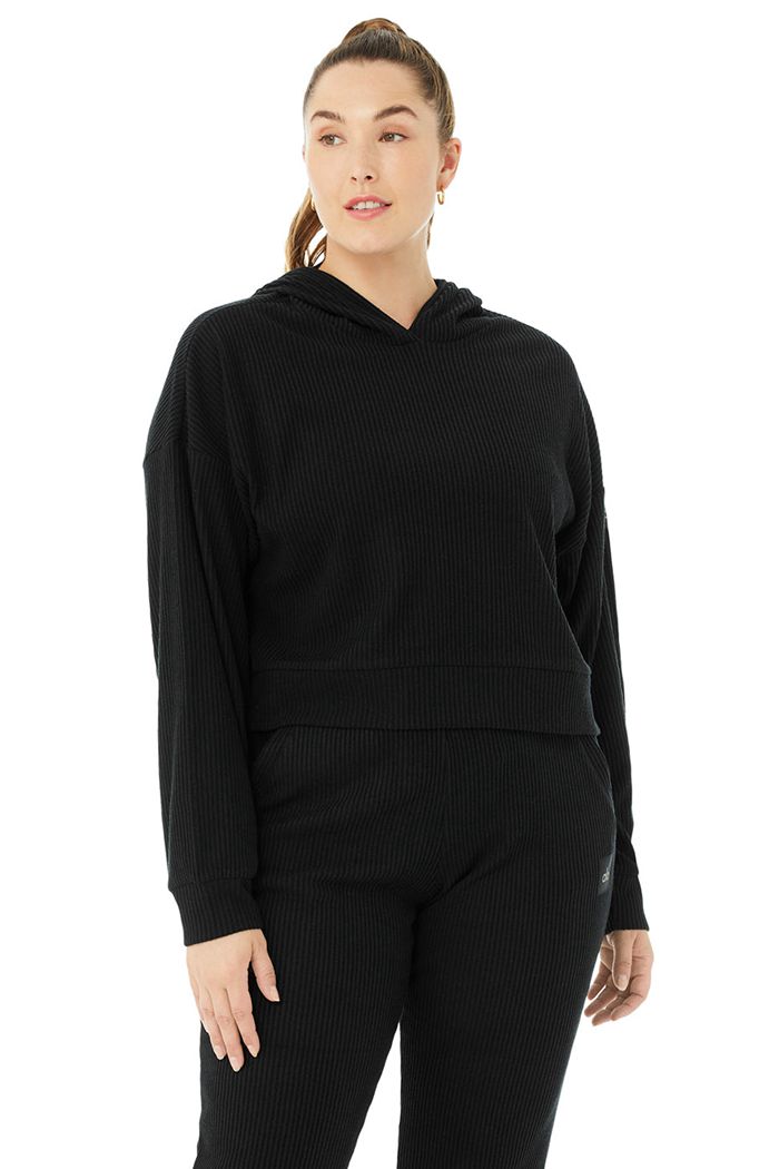 Alo Yoga Muse Women's Hoodie Black | 93YRGVWCE