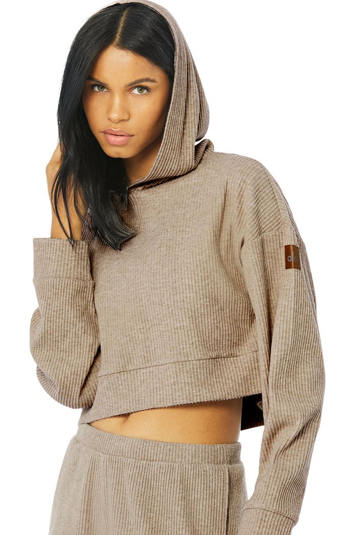 Alo Yoga Muse Women's Hoodie Brown | 26XZAKIFG