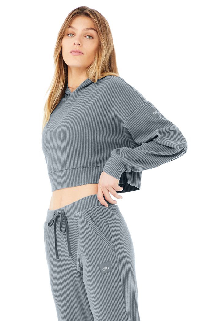 Alo Yoga Muse Women's Hoodie Grey | 40OCZGKYQ