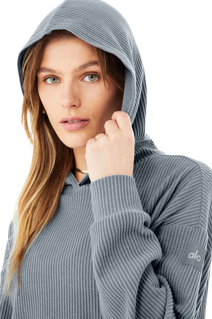 Alo Yoga Muse Women's Hoodie Grey | 40OCZGKYQ