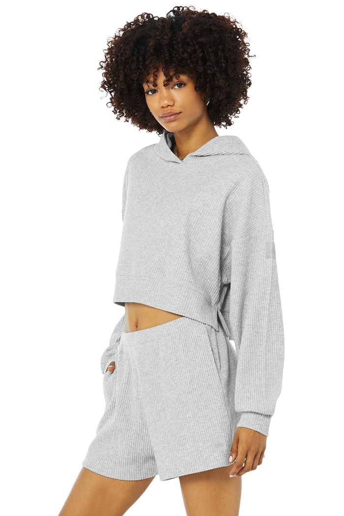 Alo Yoga Muse Women's Hoodie Grey | 57KZVBSDT